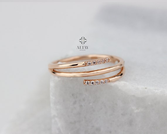 14K Solid Gold Ring, CZ Diamond Stacking Band, Wedding Band, Diamond Ring, Eternity Band, Stackable Ring, Gift For Her Active
