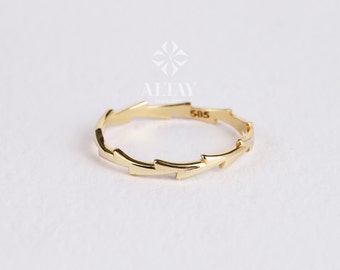14K Solid Gold Wave Ring, Gold Twig Band, Minimalist Gold Knuckle Ring, Dainty Gold Ring, Gold Branch Ring, Stackable Ring, Gift For Her