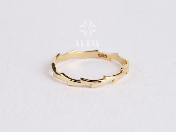 14K Solid Gold Wave Ring, Gold Twig Band, Minimalist Gold Knuckle Ring, Dainty Gold Ring, Gold Branch Ring, Stackable Ring, Gift For Her