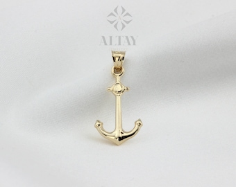 14K Gold Anchor Pendant Necklace, Small Anchor Charm Pendant, Nautical Jewelry, Sea Lover Gift, Captain Necklace, Christmas