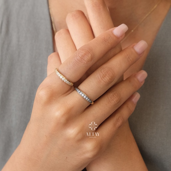 14K Gold Micro Pave Ring, Minimalist Gold Pinky Ring, Thick Band Ring, Dainty Signet Statement Ring, Chunky Wedding Ring, Handmade Gifts
