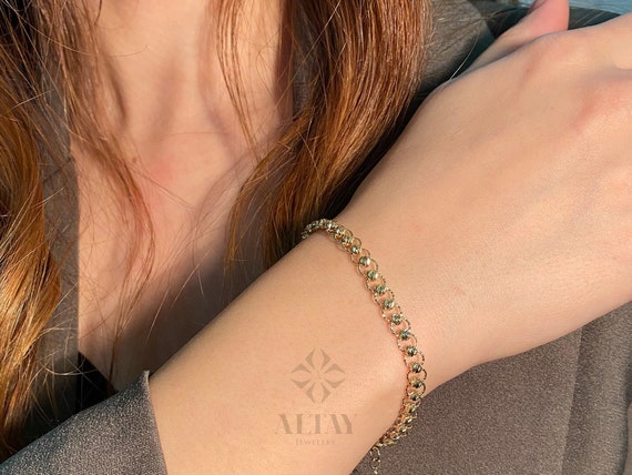 14K Dorica Balls Bracelet,Beaded Bracelet, Dainty Bracelet, Shiny Balls, Gift For Her, Everydaywear Fine Jewelry, Delicate Bracelet