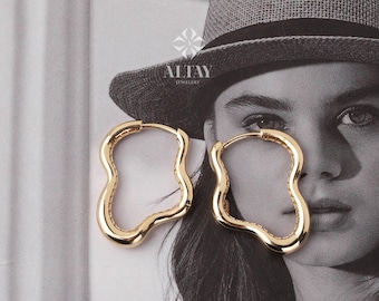 14K Gold Cloud Earrings, Hoop Cloud Earrings, Charm Hoops Huggie