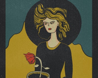 Girl With Flower - Fine Art Print