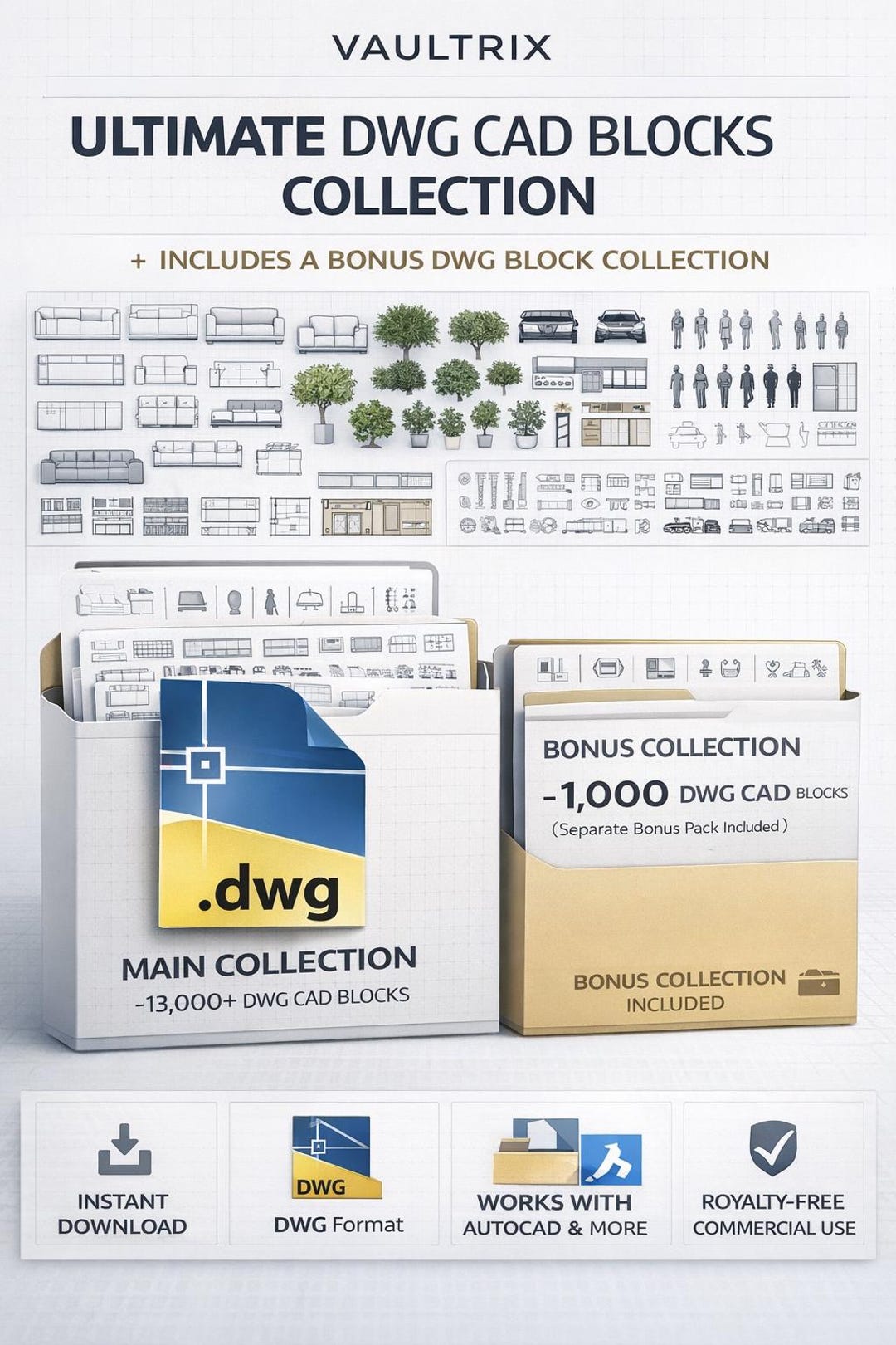 Block Collection Ultimate Autocad DWG Blocks Collection – Furniture, People, Trees ...