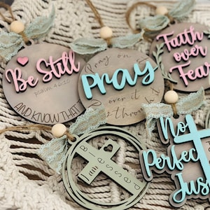 Car Mirror Charms|Faith Over Fear|Blessed Mom|Be Stil| Mirror Charms| Beaded Charms| Rear Vew Mirror Ornament|Gift For Her|Christian Gift