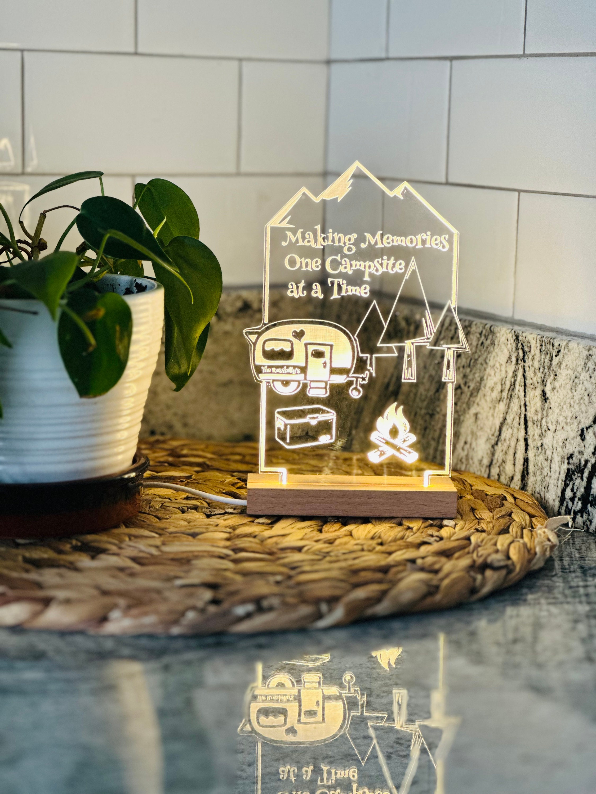 Personalized Camping Life Lamp | Camp Lamp | Camping Night Light | Camping Gift | Child&#39;s Gift | Gift For Him | Gift For Her | Gift