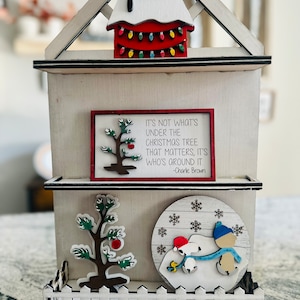 Charlie Brown Christmas| Snoopy Signs| Christmas Tiered Tray|Farmhouse Shelf| Shelf for Trinkets|Home Decor