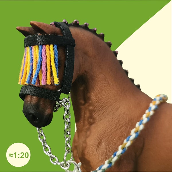 Rainbow fly halter warmblood suitable for Schleich horses