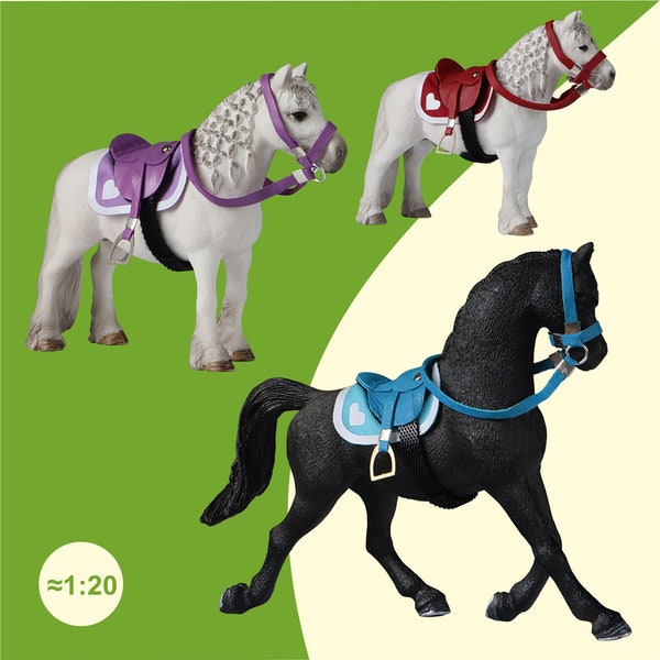 Pony Sattel Modellpferde Zubehör für Schleich Pferde