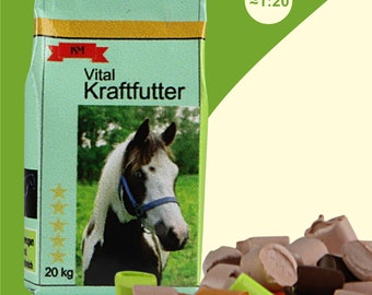 Sack of concentrated feed accessories suitable for Schleich horses