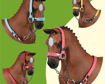 Leather halter WB "George" model horse accessories suitable for Schleich horses