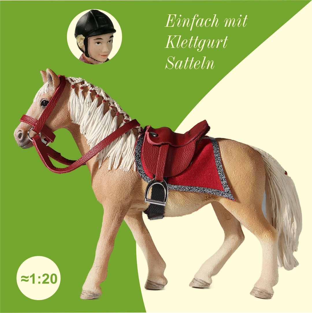 Haflinger Saddle Bridle Antique Saddle Pad Suitable as Schleich Horse