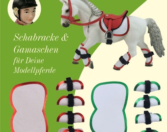 Saddle cloth + 4 gaiters "star shine" accessories suitable for Schleich Papo CollectA Bullyland horses