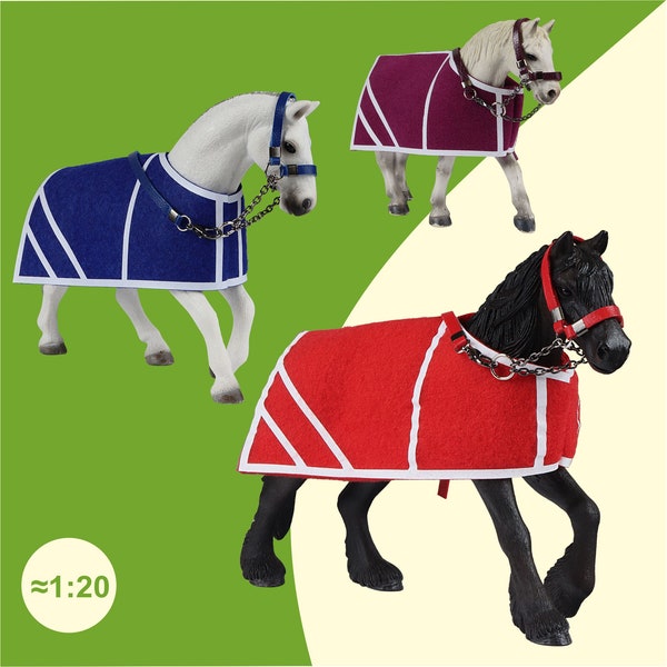 Winter blanket halter "George" suitable as a Schleich horse accessory