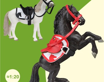 Belleza- Freizeit-Sattelset, Sattel, Trense, Satteldecke als Zubehör passend für die neuen Schleich Pferde