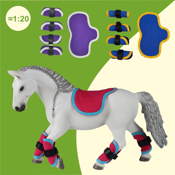 Guêtres de tapis de selle accessoires adaptés aux chevaux modèle Schleich