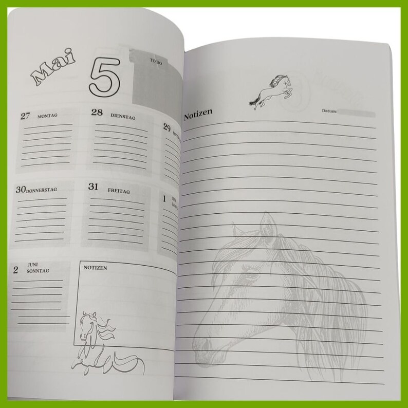 Weekly Planner Horses 2024 Horse Calendar Etsy