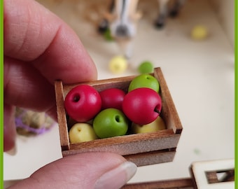 12 Miniatur Äpfel als Futter für Modellpferde