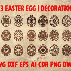 Easter Eggs Ornaments SVG | Damask Easter eggs ornaments svg | DXF | EPS | Glowforge dxf | Laser cut file, Easter Egg Bundle, Easter Digital
