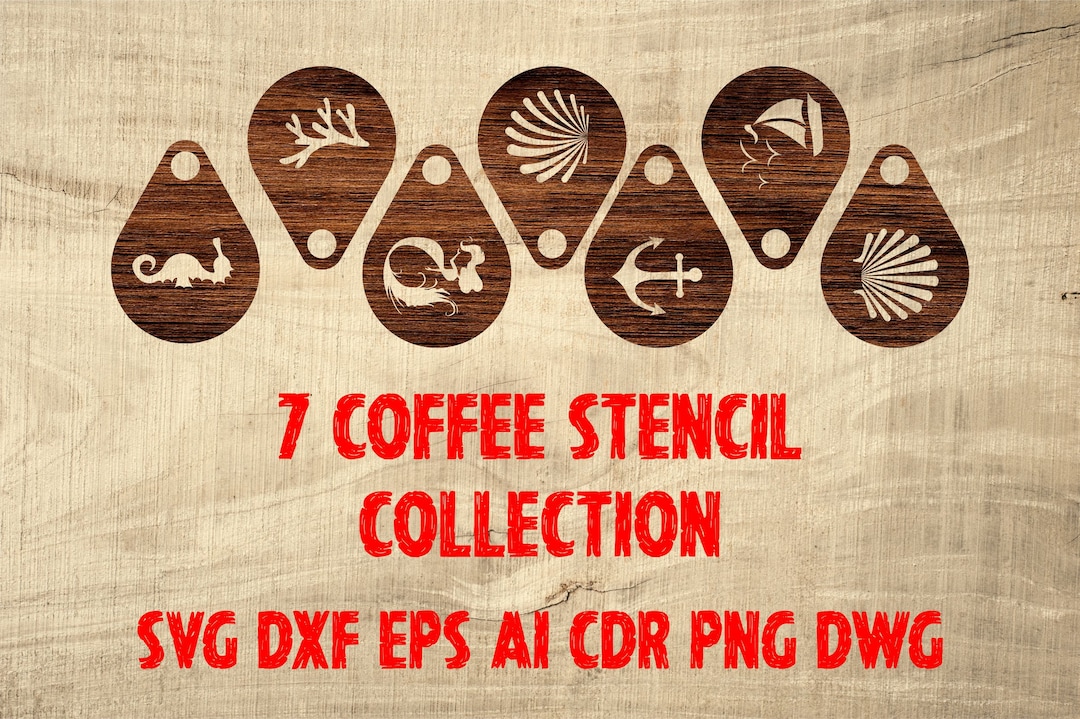 COFFEE STENCIL COLLECTION, Coffee Stencil Set, Barista Latte Set