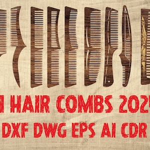 Original Laser-Cut SVG & DXF Files: Beard Combs, Hair Combs, and More, Unique svg and dxf Files for Laser-Cut Beard and Hair Combs assessory