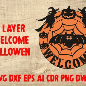 Welcome With Pumpkin SVG | Fall Design for Door Hanger