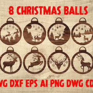 Christmas bundle svg, Christmas Balls Set, Elegant Christmas Ornament Laser Cut Bauble, SVG Cricut, Glowforge Files Svg Laser Cut File Dxf