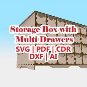 Laser Cut Wooden Drawer Box – Minimalist Multi-Drawer Organizer for Home and Office Storage, Laser Cut Gift Storage Boxes, DXF, SVG Files