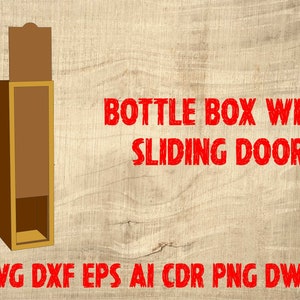 Effortless Bottle Storage with Sliding Door Box: keep your beverages organized and easily accessible, Laser Cut Decorative Wine, Box wine