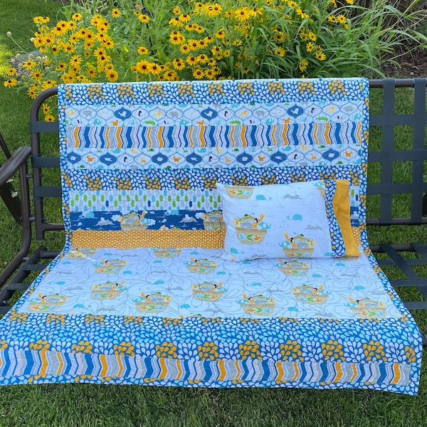 Riley Blake Noahs Arche Mit Tieren Baby/Kleinkind Quilt + Kissen