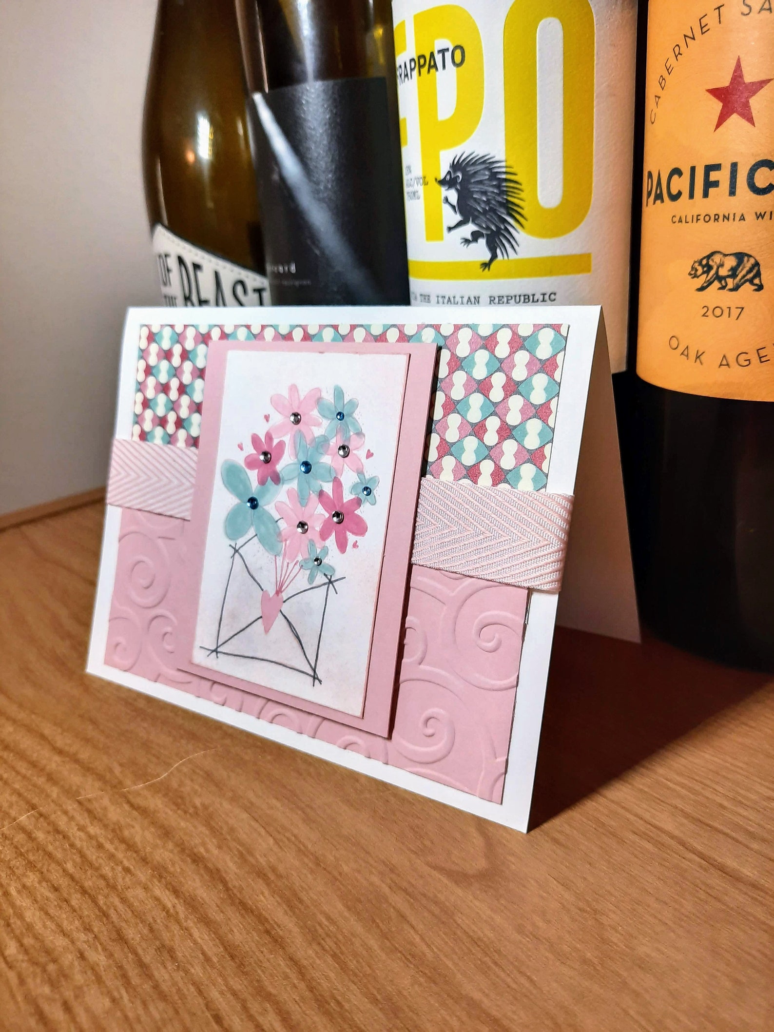 Floral Pink Happy Birthday Card - Pink Happy Birthday Card - Stampin ...