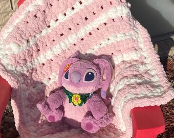 Chenillevirkad babyfilt 80x90 cm eller knäfilt för äldre eller Snuggie för bilbarnstol