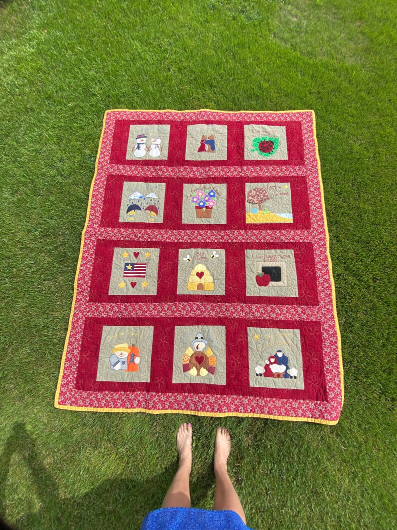 Ornamental Needlework Patchwork Quilthand Appliqué12 Month Etsy