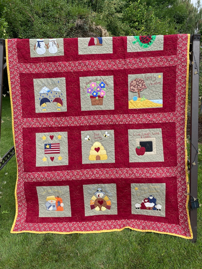 Ornamental Needlework Patchwork Quilthand Appliqué12 Month Etsy