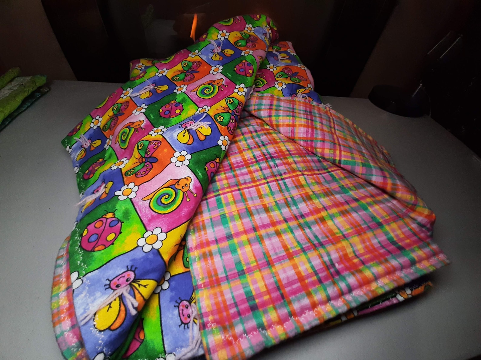 Girl Quillow Blanket Hand Tied Quillow Blanket Cotton Etsy