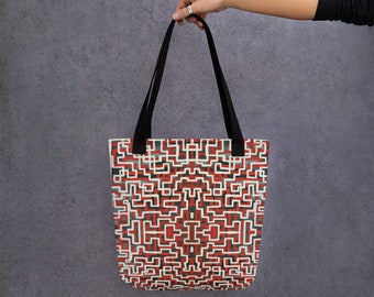 BOLSA RED ABSTRACT TOTE