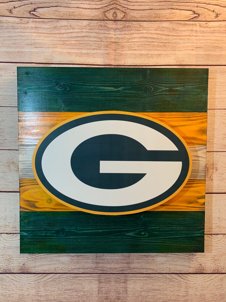 Green Bay Packers rustic wood LED lit mancave wall art