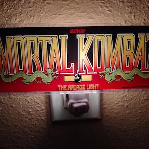 Mortal Kombat Arcade Marquee Night Light 2.5&quot; x 6.5&quot;