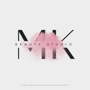 Premade logo design, Beauty logo, Text logo, Watercolor Pink logo, Interior design logo, Modern logo, Signature logo, Minimalist logo