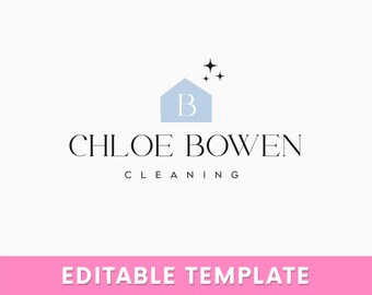 Sparkling Home Logo Template Bundle | DIY House Cleaning Service Logos | Editable Logo Cleaning Service  | Clean Service | Housekeeper brand