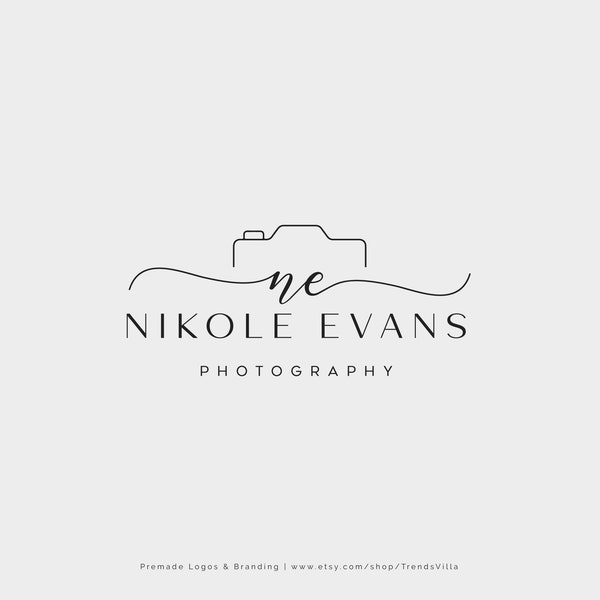 Initials Logo Design, Photography Logo, Minimalist Logo, Calligraphy Logo, Premade Logo, Business Logo, Branding Package, Camera Logo