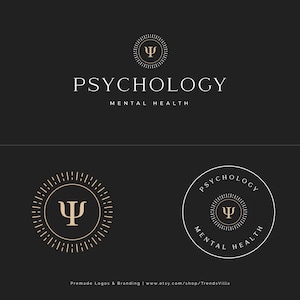 Mental Health Logo, Psychology Counseling Logo, Psychologist Logo Design, Life Coach Logo, Therapy Mind Logo, Psychologist logo, Gold Logo
