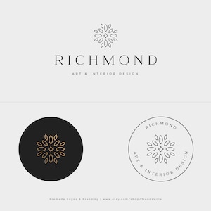 Premade logo design, Interior design logo, Custom logo, Elegant logo, Minimalist logo, Boutique logo, Mandala, Modern logo, Design studio