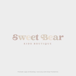 Retro Logo Design, Children&#39;s Boutique Logo, baby boutique logo, Rainbow Logo, Cheerful Logo, Kids Boutique Logo, Children boutique logo
