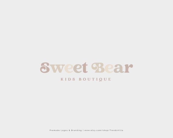 Retro Logo Design, Children's Boutique Logo, baby boutique logo, Rainbow Logo, Cheerful Logo, Kids Boutique Logo, Children boutique logo