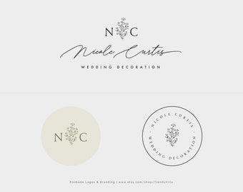 Floral Logo Design, flower logo, photography logo, boutique logo, florist logo, flower shop, premade logo, business logo, event planning
