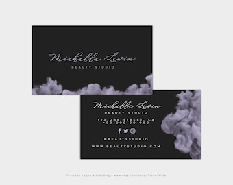 Premade Beauty Salon Business Cards, Hair Extensions Business Card Design, Hair Stylist, Hair Business Card Template, Eyelash, Makeup Artist