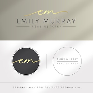 Real Estate Logo, Gold Logo, Realtor branding package, premade branding kit, business brand, watermark, realty logo, realtor marketing