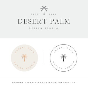 Palm Tree Logo Design, Premade logo design, Retro logo, Boho logo, Boutique logo, Modern logo, Studio logo, Gold Tree logo, Minimalist logo